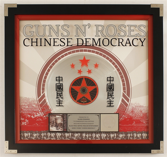 Guns N Roses "Chinese Democracy" Original RIAA Gold and Platinum C.D. Award