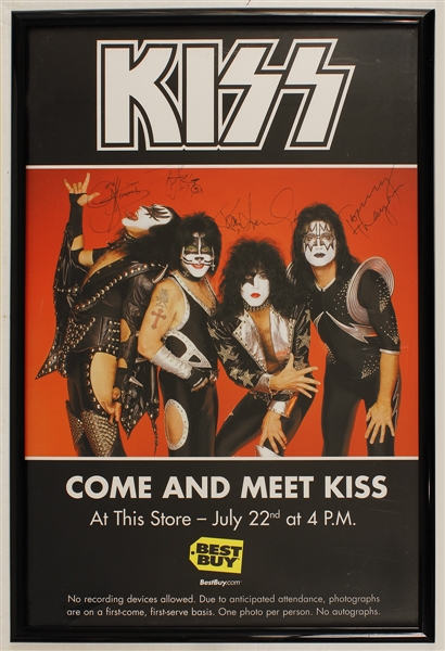 KISS Signed Original Promotional Poster and Signed "Symphony: Alive IV" C.D. Insert