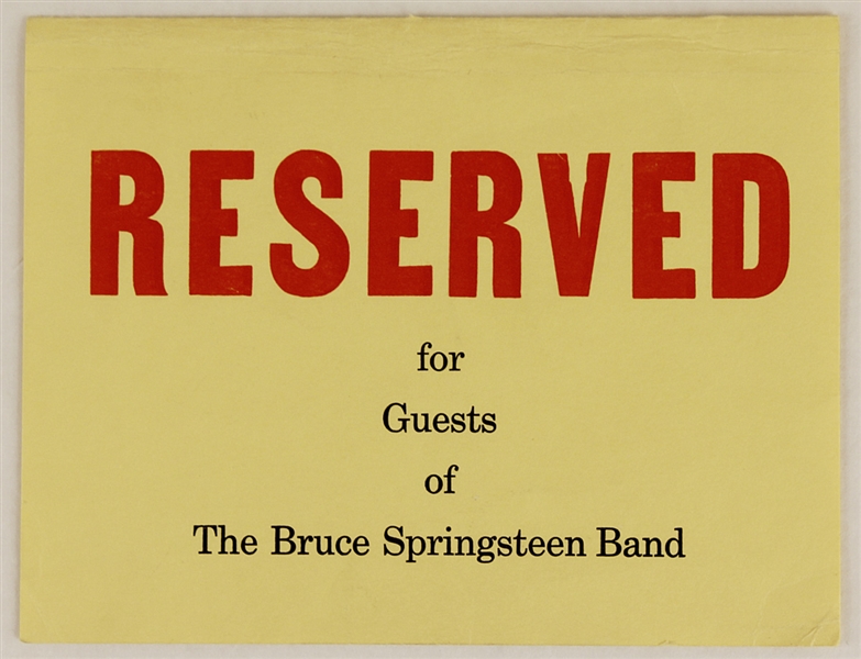 Bruce Springsteen Original Two-Sided Concert Table Tent Circa 1973