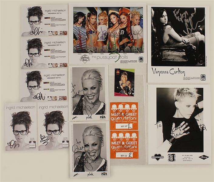 Female Music Artists Signed Photographs, Meet & Greet Passes and Trading Card
