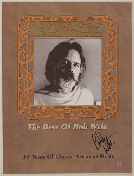 Bob Weir Signed Poster and C.D. Insert, and Phil Lesh & Bob Weir Signed Grateful Dead C.D. Inserts with Laminate
