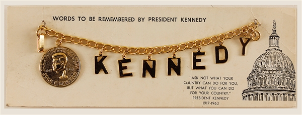 John F. Kennedy Original Commemorative Charm Bracelet