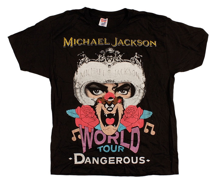 Lot Detail - Michael Jackson's Owned and Worn Dangerous World Tour Shirt