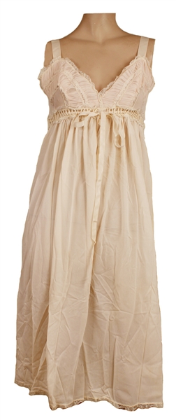 Jacqueline Kennedy Owned & Worn "Eve Stillman by Graceti" Pale Pink & Creme Silk Nightgown 