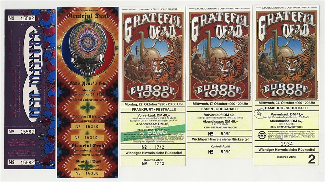 Grateful Dead Unused Concert Tickets (5)