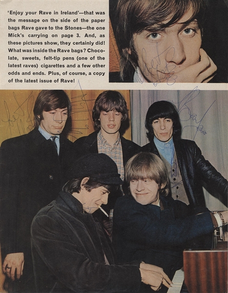 Rolling Stones, Moody Blues Original Line-Ups and More Signed Vintage "Rave" Magazine 