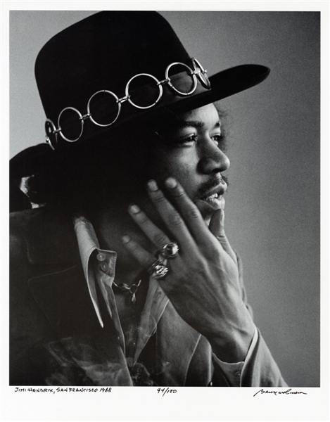 Jimi Hendrix Original Baron Wolman Signed 11 x 14 Limited Edition Photograph