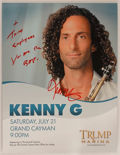 Kenny G Signed & Inscribed Marina On-Site Concert Poster