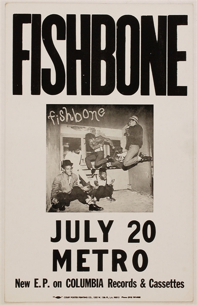 Fishbone Original Cardboard Concert Poster