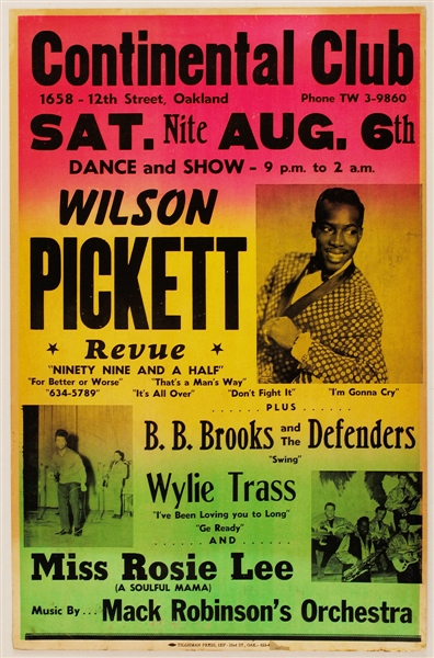 Wilson Pickett Revue Original 1966 Concert Poster