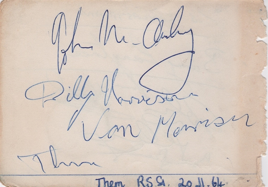Them Original 1964 Autographs Including Van Morrison