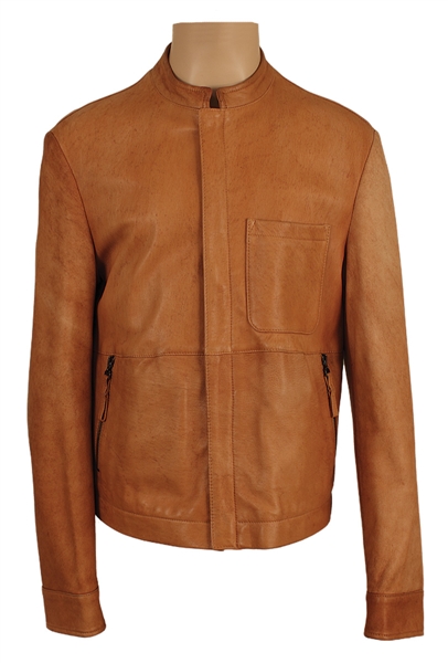 George Michael "Top of the Pops" Stage Worn Brown Leather Armani Jacket