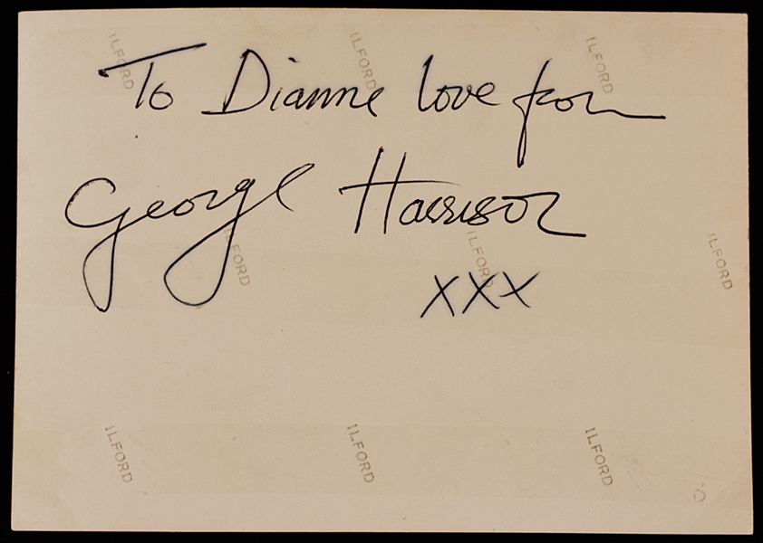 George Harrison Signed & Inscribed Original Beatles Snapshot Photograph