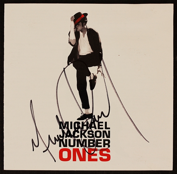 Michael Jackson Signed "Number Ones" C.D. Insert