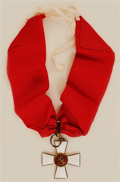 Michael Jackson Owned and Worn Medal with Red Ribbon 