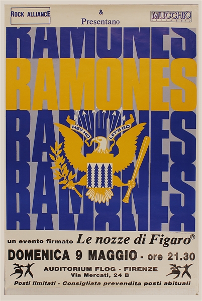 Ramones Original Over-Sized 1993 Italian Concert Poster
