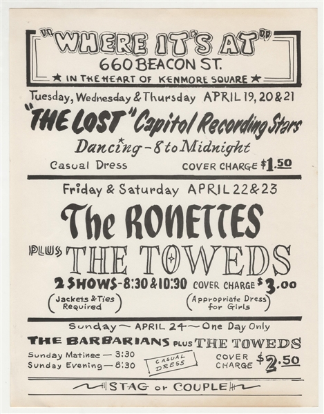 Ronettes Original 1966 Concert Flyer