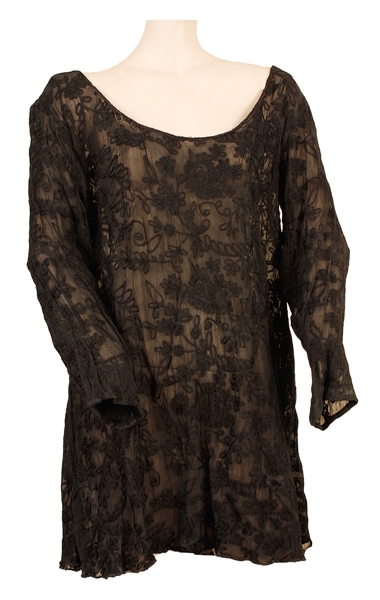 Lot Detail - Heart's Nancy Wilson Owned & Worn Long Black Shirt