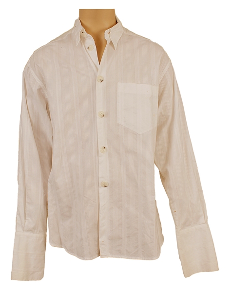 Michael Jackson Owned & Worn White Long-Sleeved Button Down Shirt