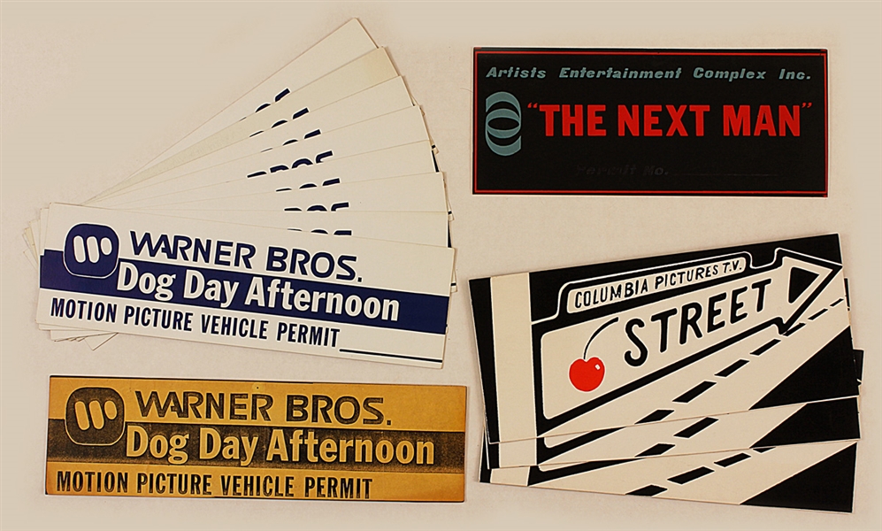 Original Movie Vehicle Placards: Dog Day Afternoon, The Next Man, Cherry Street
