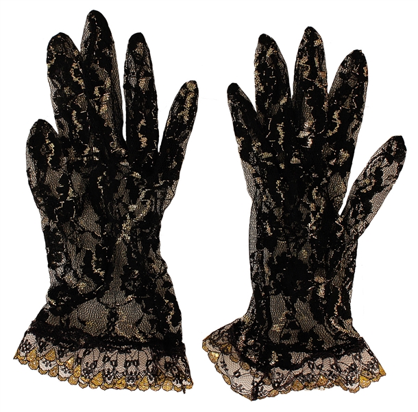 Prince Stage Worn Black Lace Gloves