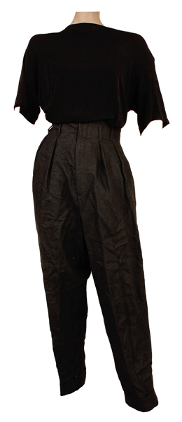 Michael Jackson Owned & Worn Black Pleated Pants and Shirt