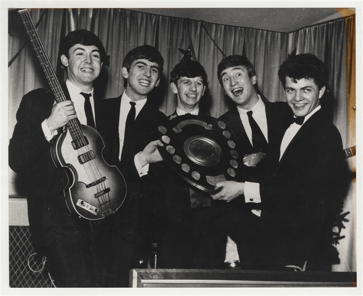 Beatles 1962 Merseybeat Award Original Wire Photograph