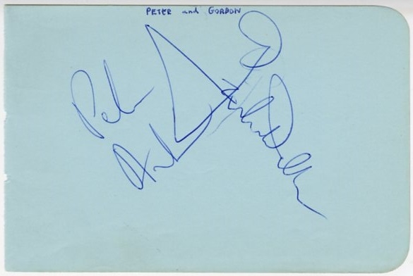 "Peter and Gordon" Peter Asher & Gordon Waller Autographs
