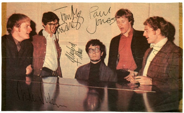 Manfred Mann Signed Color Newspaper Picture