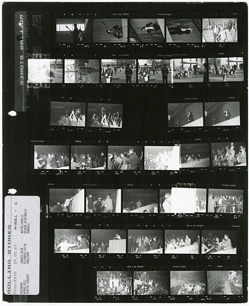 The Rolling Stones Original Friedhelm von Estorff Stamped 1967 Concert Contact Sheet