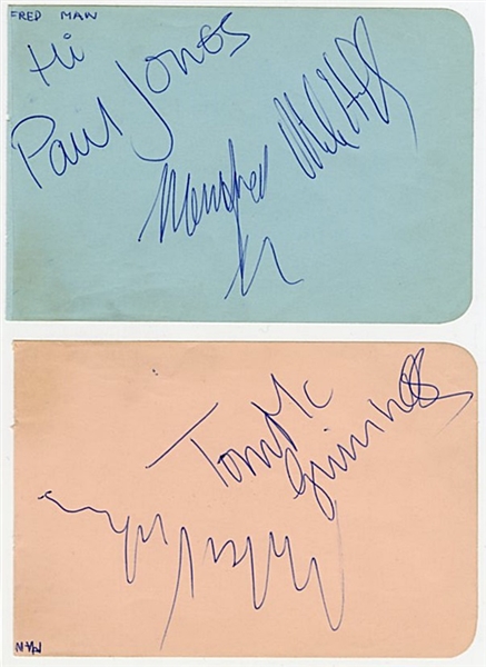 Manfred Mann Signed Autograph Pages (2)