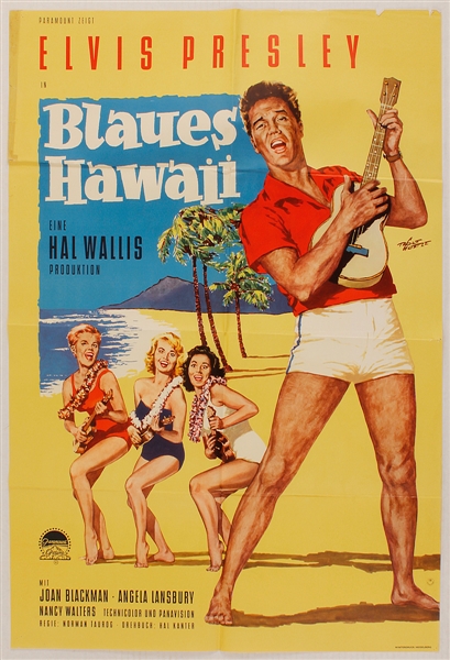Elvis Presley "Blaues Hawaii" (Blue Hawaii) Original German Movie Poster