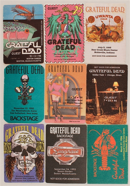 Grateful Dead Original Unused Backstage Passes