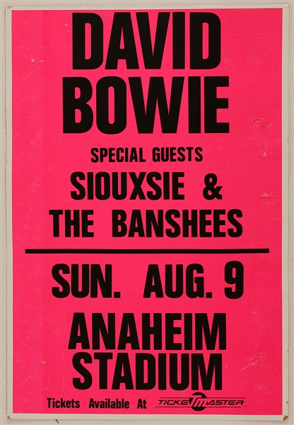 David Bowie/Siouxsie and The Banshees Original Cardboard Concert Poster