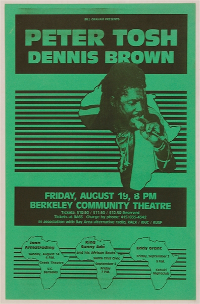 Peter Tosh/Dennis Brown Original Concert Poster