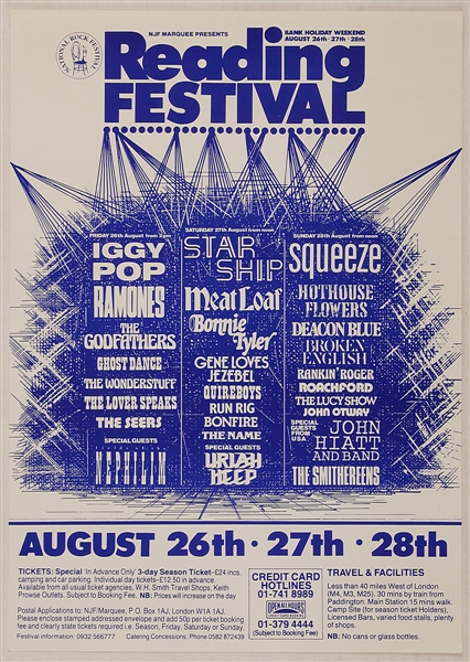 The Ramones Original Reading Festival Concert Poster 