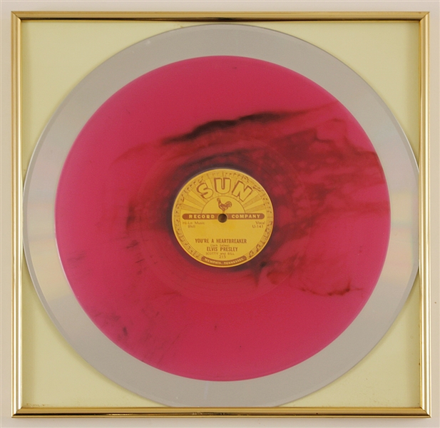 Elvis Presley "Youre A Heartbreaker" Pink Vinyl Sun 78 Record
