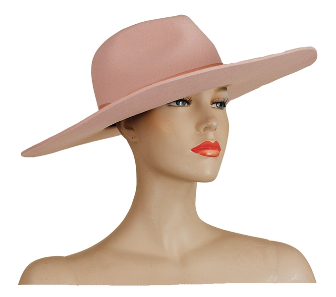 Lady Gaga "Joanne" Album Promotion Worn Pink Wide Brimmed Hat