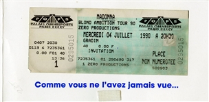 Madonna 1990 “Blond Ambition Tour” Paris VIP Invitation
