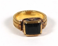 Madonna Owned and Gifted 24kt Gold and Tourmaline Ring, Circa 1995
