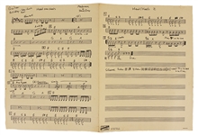 Madonna and Stephen Bray Original Handwritten "Head Over Heels" Music Score, Circa 1980