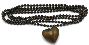 Madonna Worn Ball Chain Metal Necklace with Puff Heart Pendant from Her "Boytoy" Era (Circa 1982)