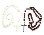 Madonna Owned and Re-Gifted Wood Beaded Rosary and Glow-In-The-Dark Rosary