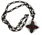 Madonna Worn Royal Cross Red Stone Necklace with Detachable Pendant from Her "Boytoy" Era (Circa 1982)