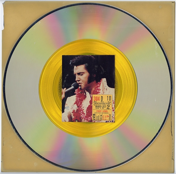 Elvis Presley "Aloha from Hawaii" Record and Ticket Display 