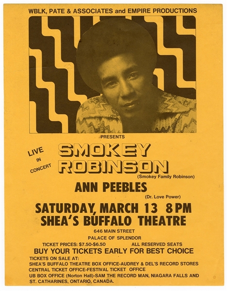 Smokey Robinson Original Concert Handbill