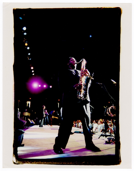 Bruce Springsteen and the E Street Band Original Danny Clinch Stamped 11 x 14 Concert Photograph Featuring Clarence Clemons