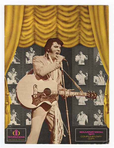 Elvis Presley Original 1971 Las Vegas International Hotel Souvenir Menu