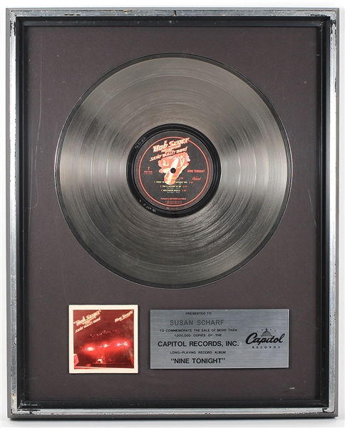 Bob Seger and The Silver Bullet Band "Nine Tonight" Original Capitol Records Platinum LP Record Album Award