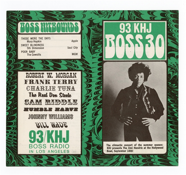 The Jimi Hendrix Experience Original 1968 Hollywood Bowl Concert Handbill